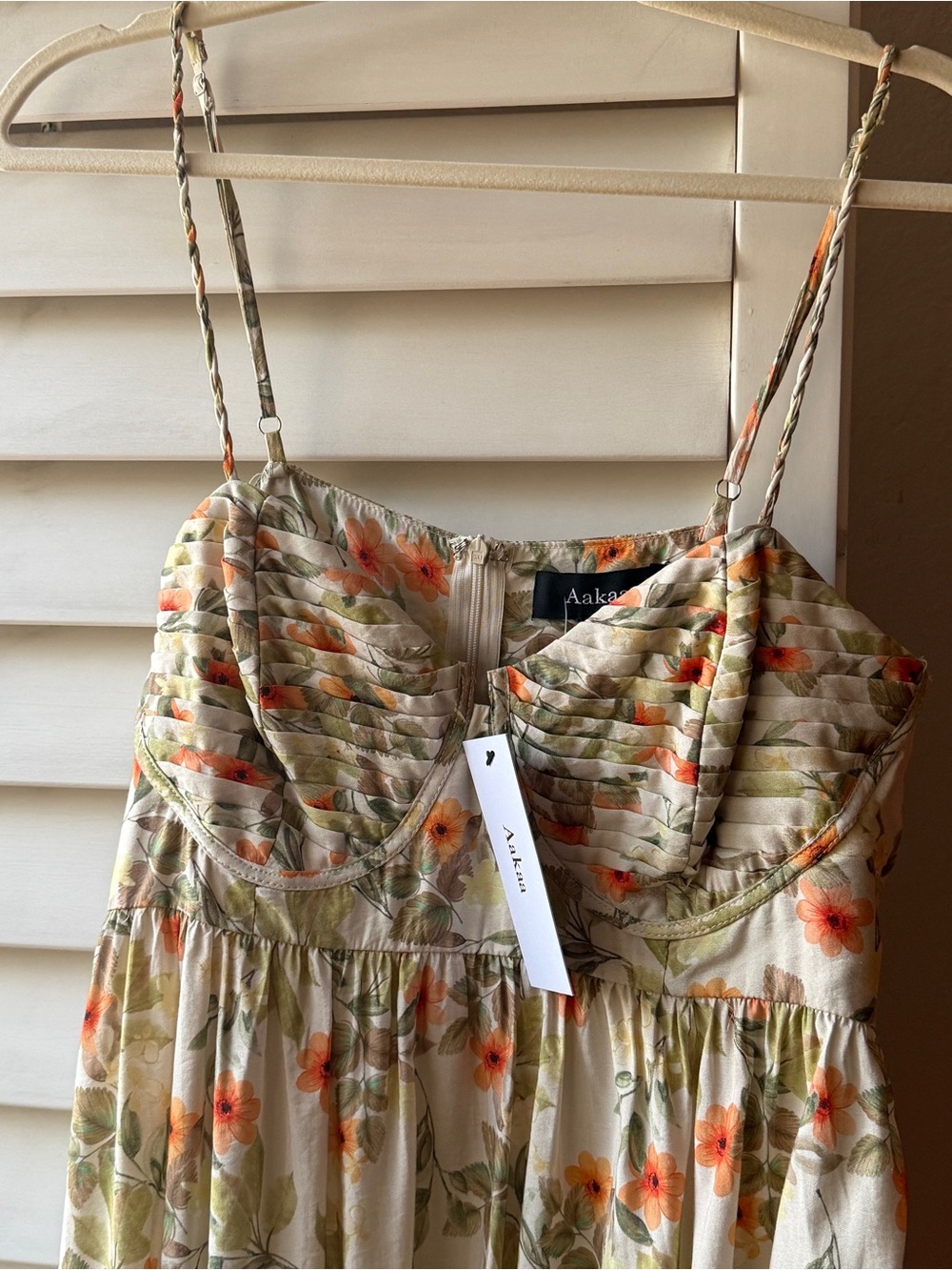 Aakaa Floral Pleated Dress